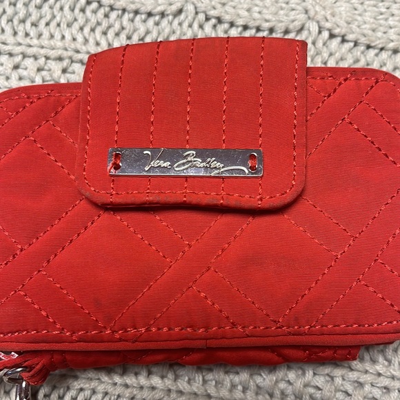 Vera Bradley red wristlet card holder small wallet - Picture 2 of 9
